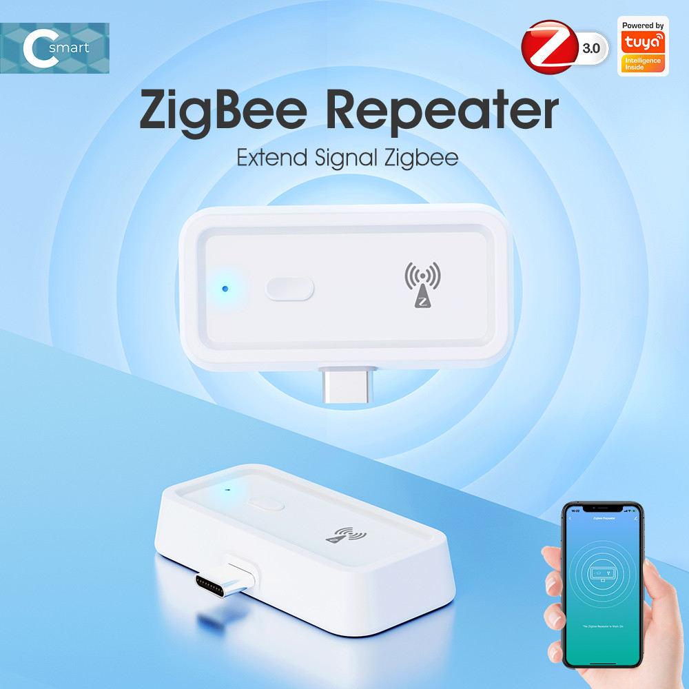 Tuya ZigBee Repeater – Type-C Powered Wireless Signal Booster for Smart Home Devices, Extends ZigBee Network Range and Stability