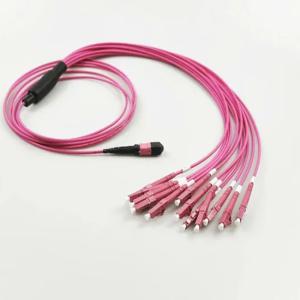 Quality MTP- 6 LC UPC 12 CORE DX 50/125 MMF OM3 Fiber Patch Cable for Telecommunication wholesale