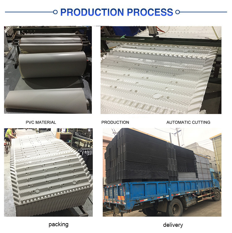 1240-1250mm PVC Material For Cooling Tower Fill Cooling Tower Filler 16mm