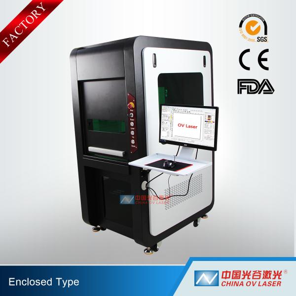 100W Fully Enclosed Fiber Laser Marking Machine for Printing Logos on Stainless