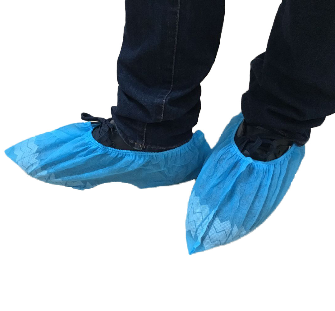 Disposable Non-skid Shoe Cover,Blue and Elastic,Made by Machine or made by hand ,in China