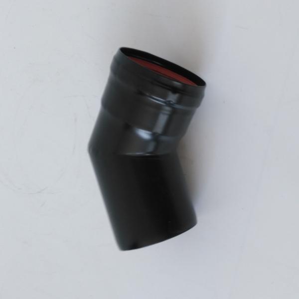 7 Inch Black Single Wall Flue Pellet Stove Chimney 45 Degree Elbow With Locking