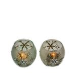 Handpainted Christmas Snowflake Glass Cylinder Candle Holders