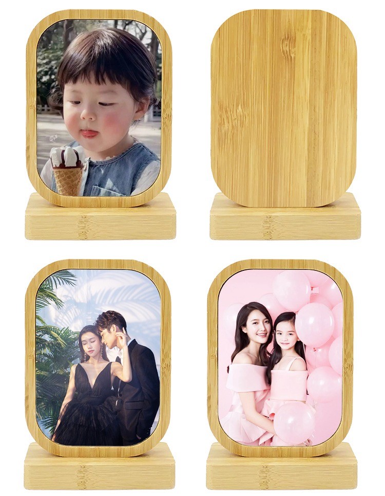 Modern magnetic Bamboo Wooden Photo Frame For Sublimation Printing DIY Commemorative Photo Frame Couple Gift Family Memory Ornament