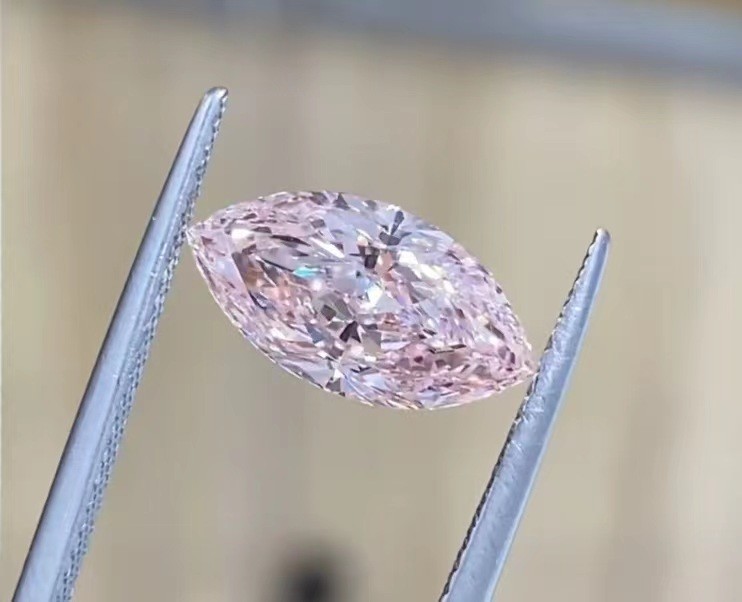 1.0ct-1.99ct Lab Grown Pink Diamonds 10 Mohs Marquise Loose Diamond IGI