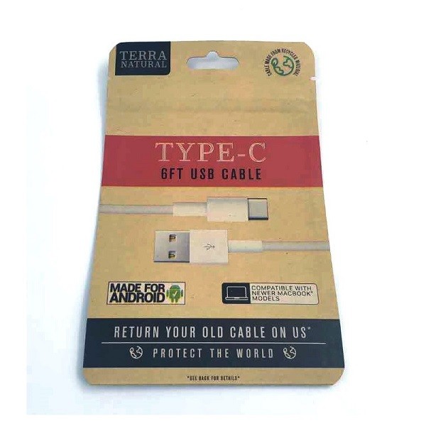 Tear Notch Kraft Paper Packaging Bags For Electronic Component USB Cable