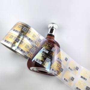 Quality Transparent Brandy Label Waterproof 3D Custom Wine Bottle Labels wholesale