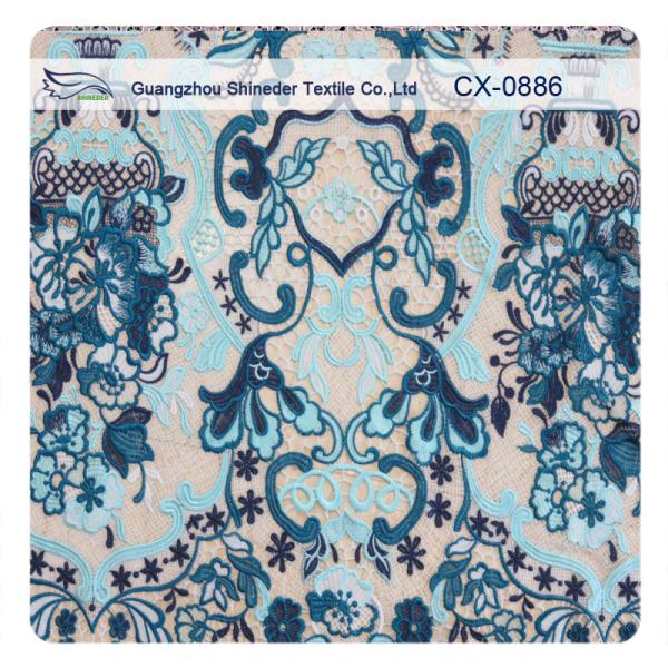 120cm ± 5% Polyester Floral Embroidered Crochet Lace Fabric For Underwear /