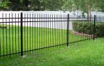 Powder Coated 2 Rail 5 Ft Tall Black Aluminum Fence