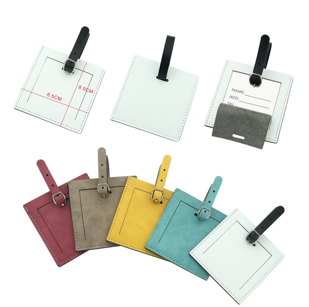 Custom Blank Sublimation PU Leather Luggage Tag For Sublimation Printing