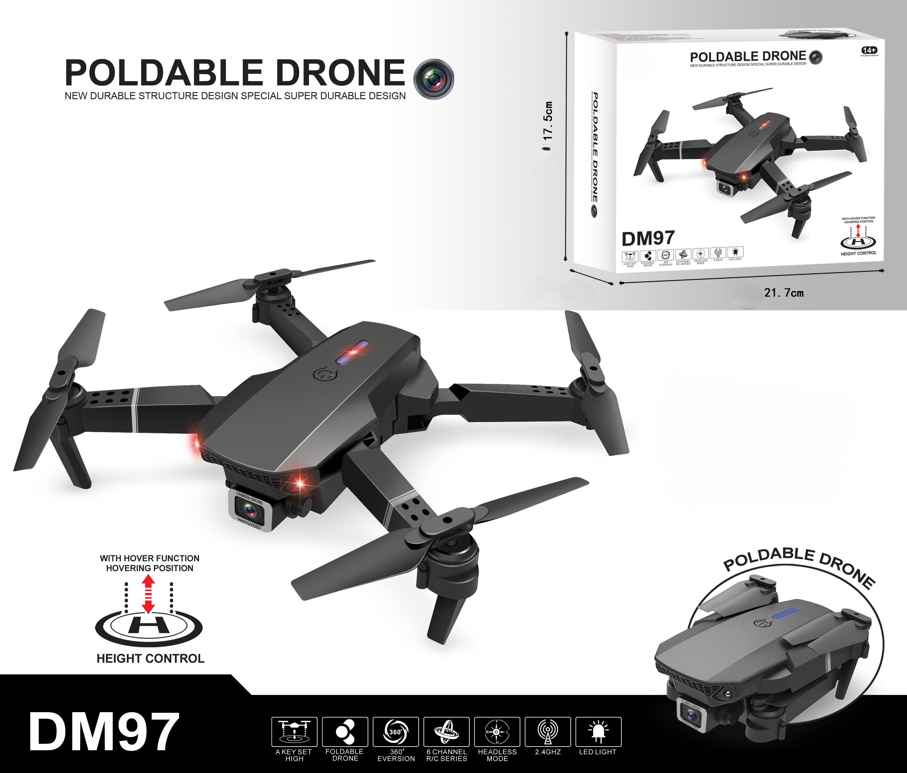 Single package size CM 22.7X8X18.5 HUGTEC Dm97 E88 PRO Optical Flow Positioning Drone App Controlled 360 Flip Plastic