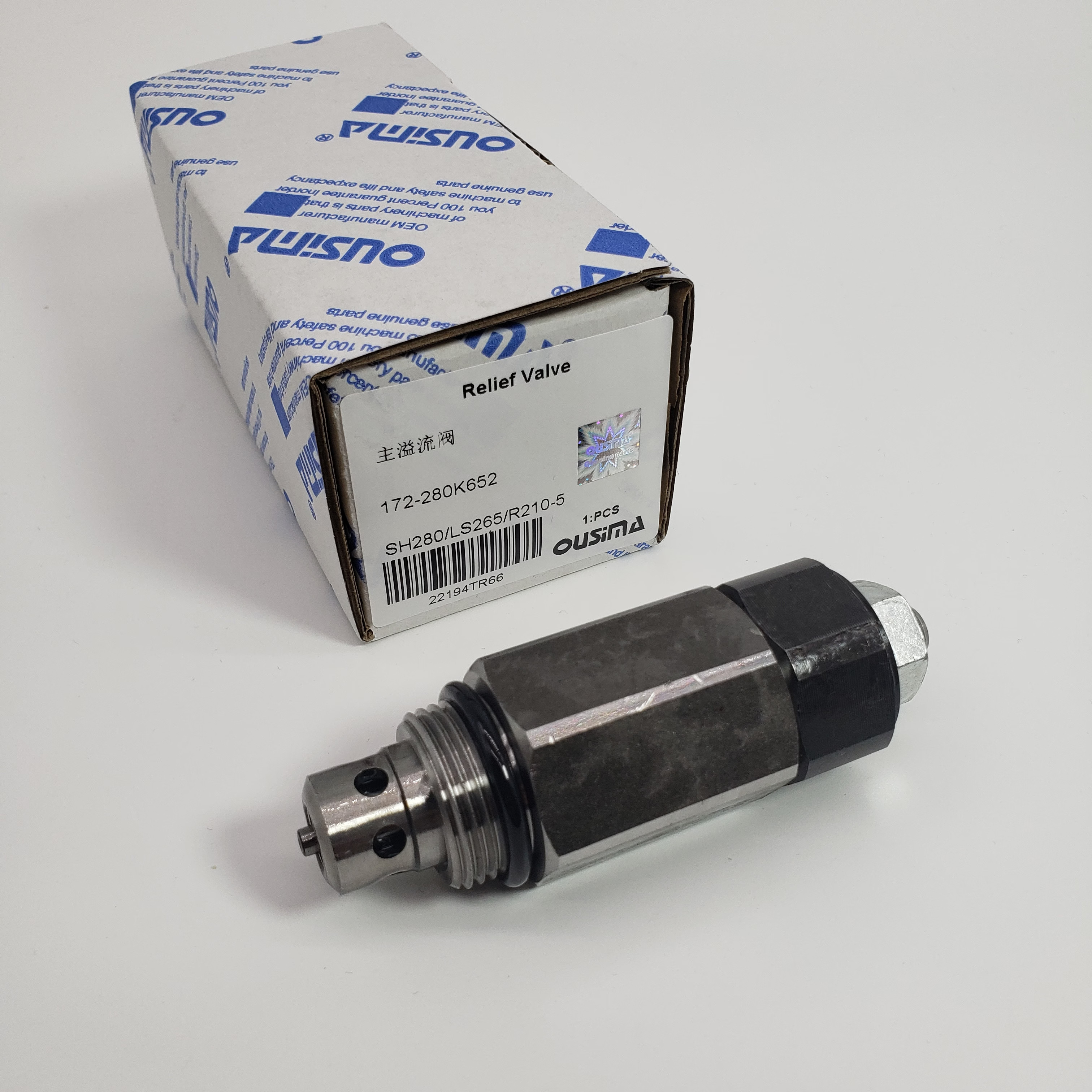 172-280K652 Relief Valve Assy For SH280 HD700-5 R200-3/5 R210-5 SH280 R290-3 R300-3/5 SH265
