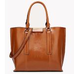 Versatile Retro Oil Wax Skin One Shoulder Womens Tote Bags