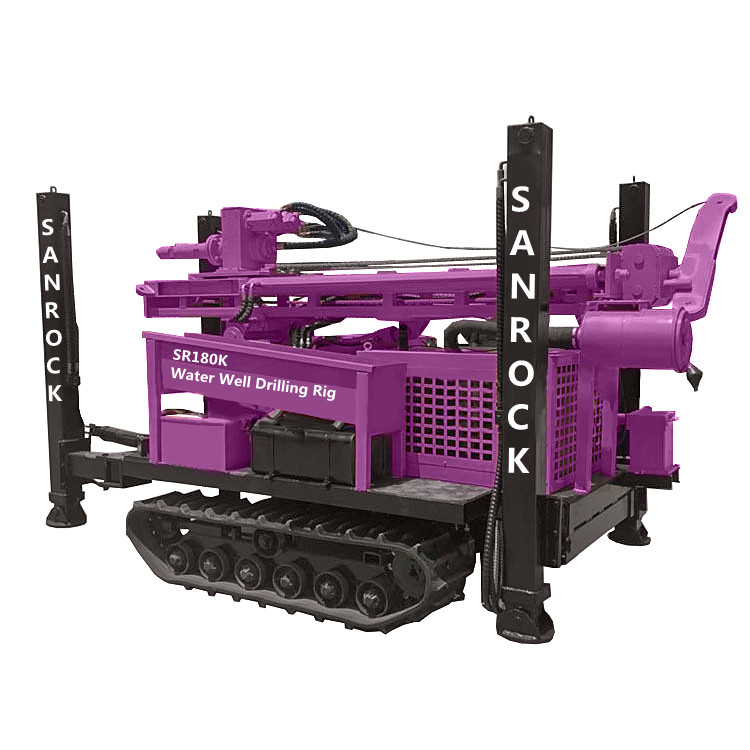 180m Deep Water Well Drilling Rig Full Hydraulic Borehole Portable Water Drilling Rig
