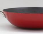 Enamel light cast iron wok