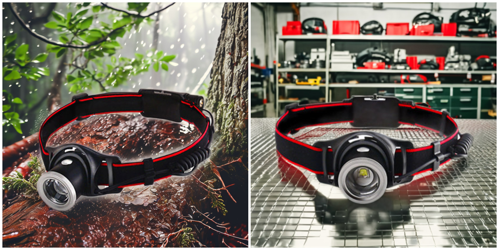 Magnetic Rechargeable High Lumen LED Headlamp Zoomable With Red Warning Lamp
