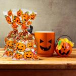 Pumpkin Print Plastic Packaging Treat Bags , Halloween Party Treat Bags