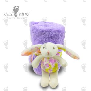 Quality Eco Friendly Baby Bedding Set Print Bunny Purple Personalized Baby Blankets wholesale