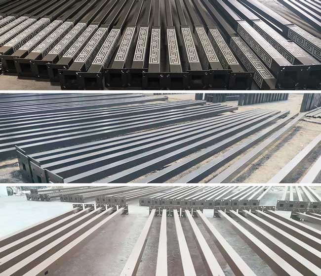 Square Light Pole Foundation Hot Rolled Steel Q235 7m-15m Height With Split Lamp Arm