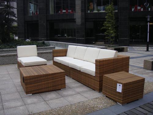 Outdoor Indoor PE Rattan Sofa With Side Sofa , Middle Sofa , Ottoman , Coffee