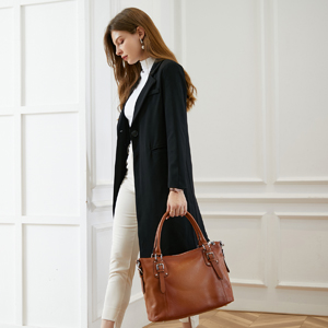 ODM Women'S Genuine Leather Purse Crossbody Satchel Top Handle Tote Bag