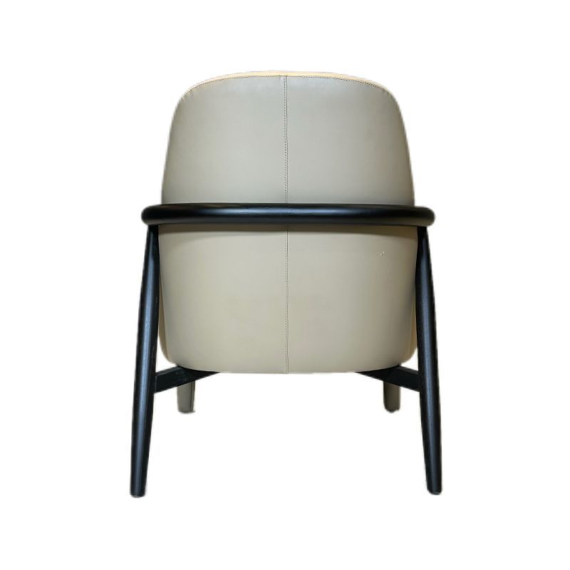 Luxury Ash Wood PU Leather Armrest Leisure Chair for Home Hotel Furniture