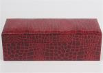 Red Mens Luxury Watch Case , Rectangle MDF + Velvet Women'S Watch Case