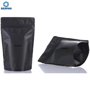 Quality Matte Black Reusable PE 8oz Aluminum Foil Stand Up Bag wholesale
