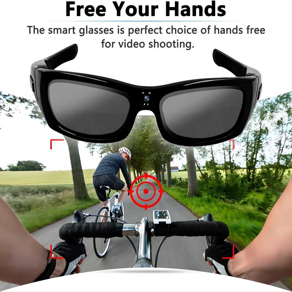 1920*1080P Bluetooth Video Sunglasses 450mAh With JPEG Photo Format