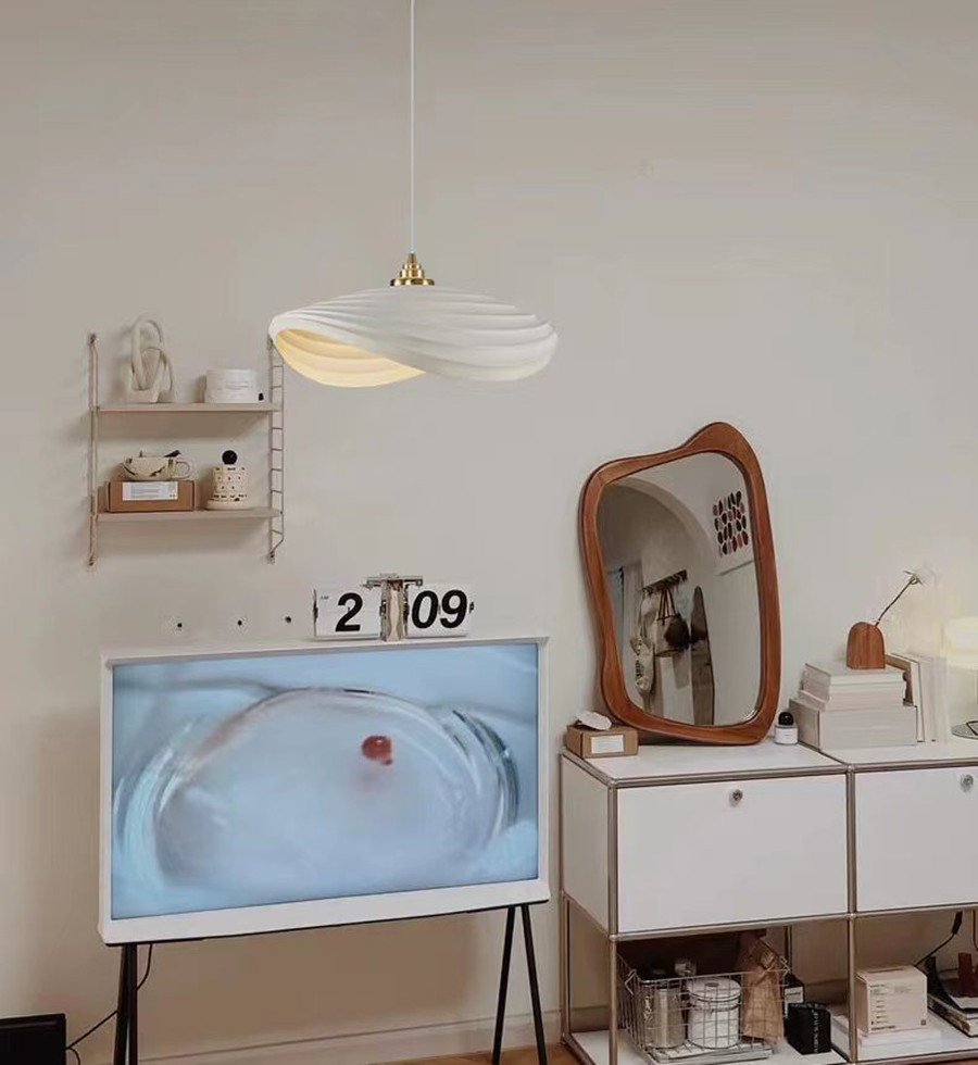Nordic Minimalist Wabi Sabi Cream Style LED Dining Room Cafe Pendant Light(WH-VP-166)