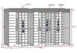 Anti Intrusion Three Lane 30 Watt Full Height Turnstiles