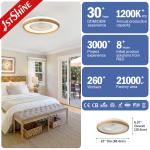 Imitation Wood Grain Finish 23 Inch AC Motor LED Bedroom Ceiling Fan