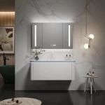 Contemporary Square Smart Mirror Vanity Combo Bathroom Washbasin Cabinet With