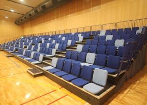 Quality Anti Slip Plywood Retractable Gymnasium Bleachers Upholstered Seat Base / Backrest wholesale
