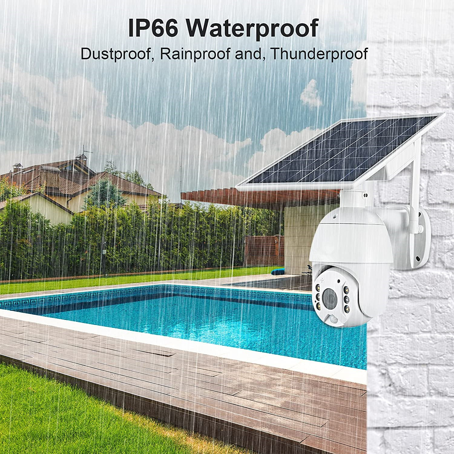 Tuya Security Smart Home IP66 Waterproof 1080P Full HD PIR Detection Solar PTZ Camera