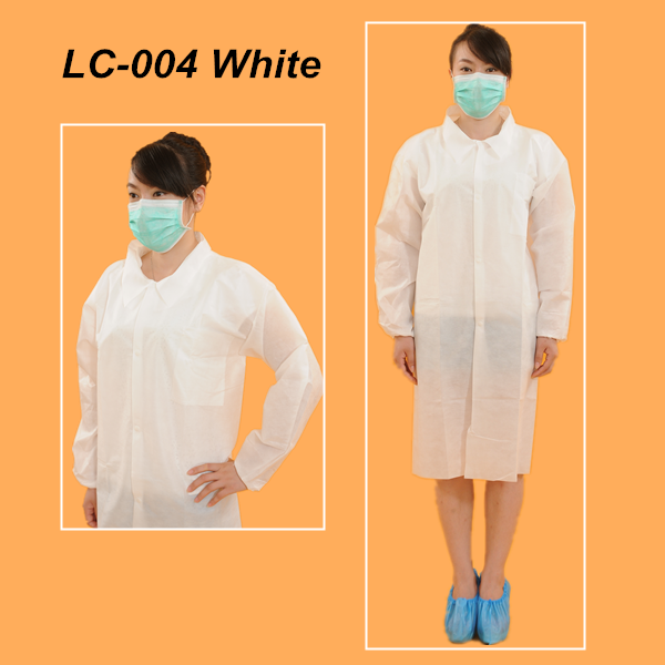 2017 Nonwoven Lab Coat Uniform Lab Coat With Elastic Cuff