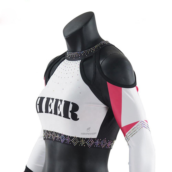 Custom Rhinestones Ccheerleading Apparel , Sublimated Cheerleading Uniforms