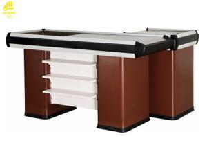 Quality Non Electric Supermarket Cashier Counter , 1500x600x850mm Stainless Steel Cash Counter wholesale