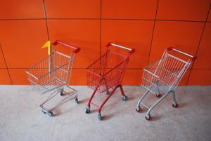 Quality Custom Unfolding Supermarket Shopping Trolley , Metal Shopping Cart wholesale