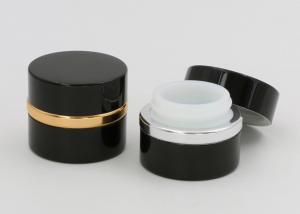 Quality 20ml Glass Cosmetic Jars , Aluminium Airtight Black Glass Cosmetic Containers wholesale