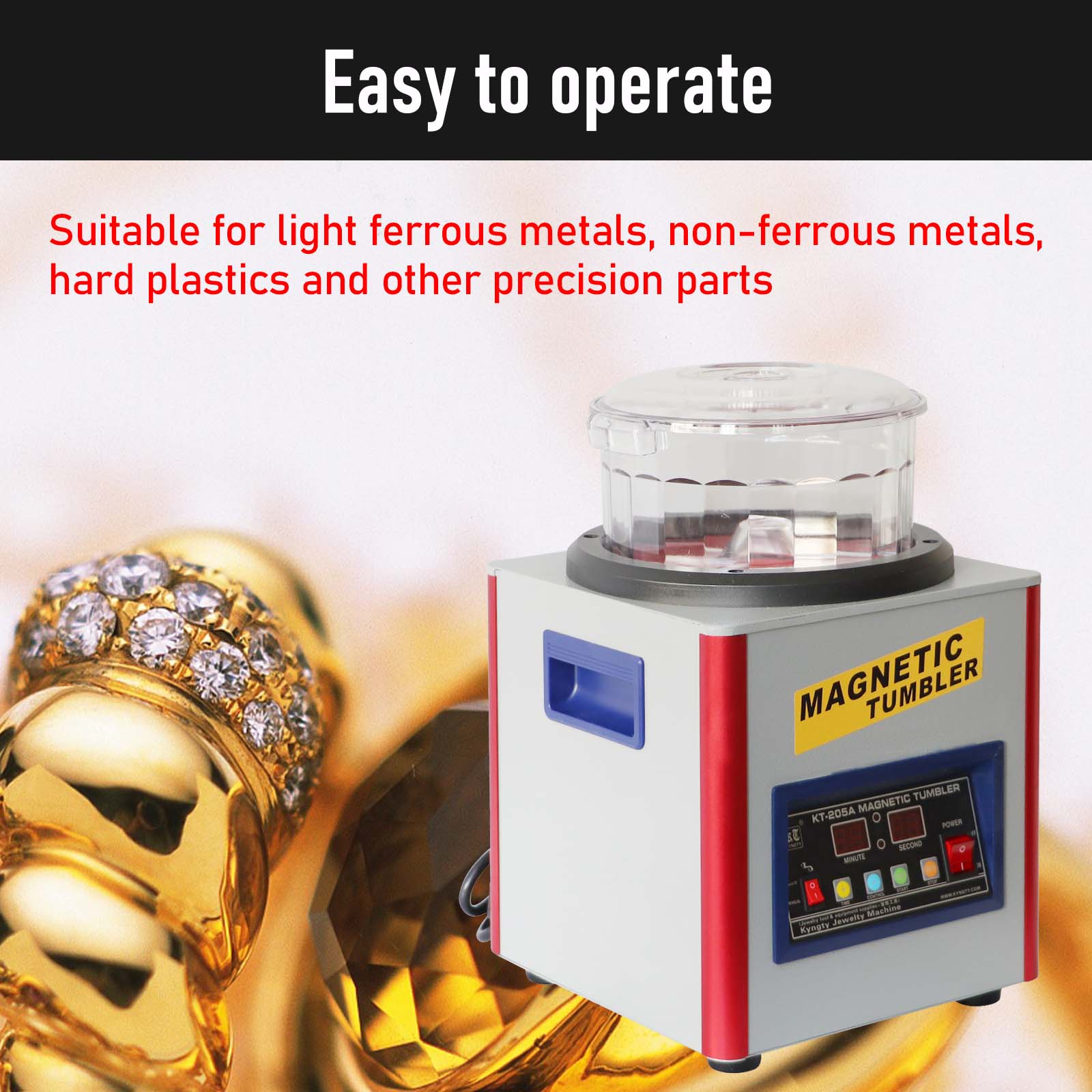KT-205A Magnetic Tumbler Polishing Machine 2800RPM 370W
