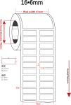 16mmx6mm Low Temperature Labels 1.5mil White Gloss High Temperature Resistant