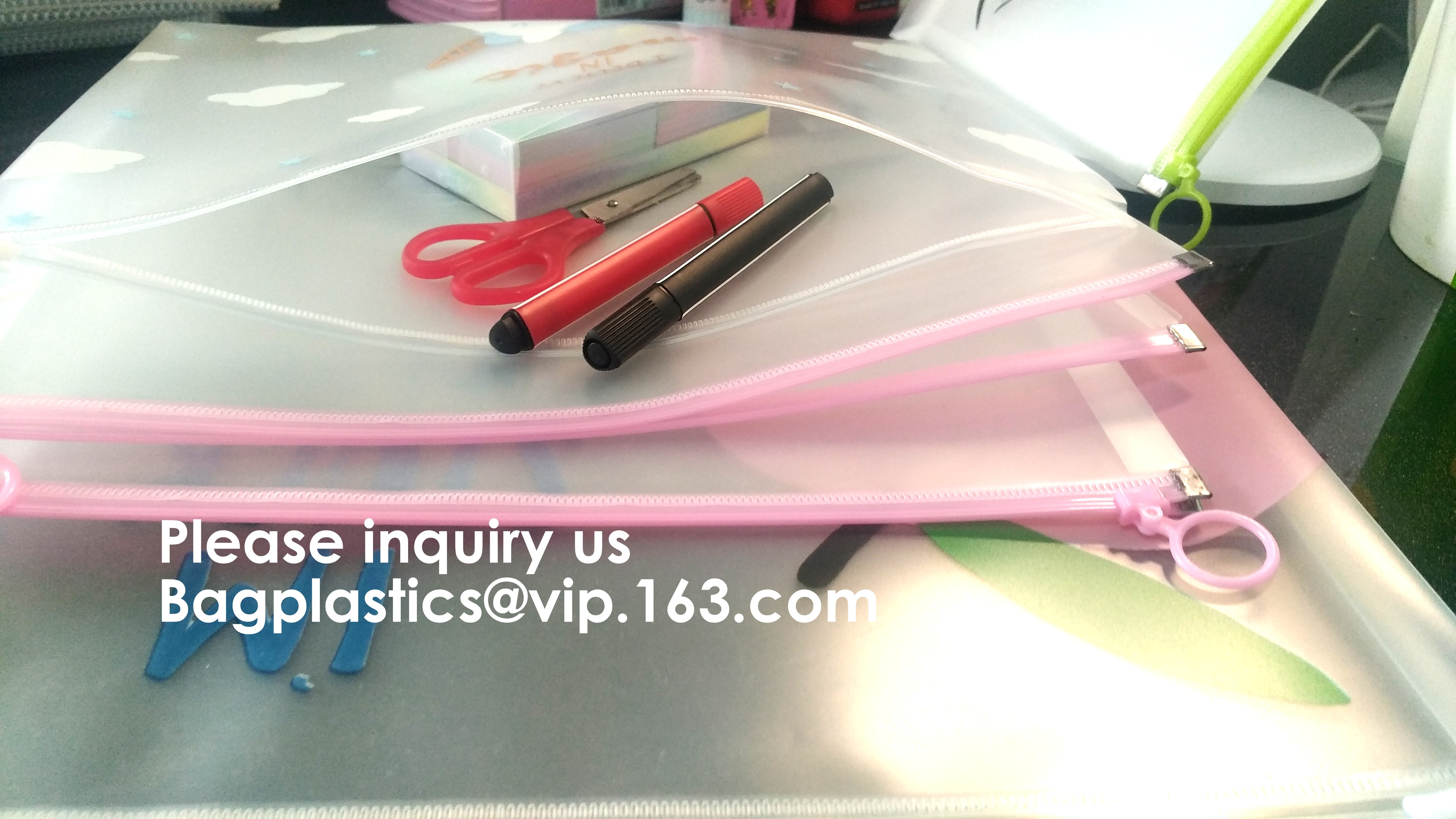 File Packing Bag With Zipper K Zipper File Bag PVC Document Plastic Bag,Zipper Pouch Zipper File Bags File Holders