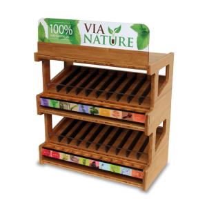 Quality Counter Top Cosmetic Display Stand Essential Oil Wooden Display Rack With Custom Logo wholesale