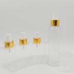 24/410 PP Cream Pump Dispenser Gold Shiny Aluminum Cover
