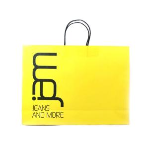 Quality Yellow Kraft 16x6x12 Inches Recycled Paper Shopping Bags wholesale