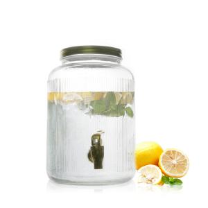 Quality 5L glass beverage juice dispenser with stainless steel tap wholesale