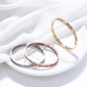 Quality Luxury Oval Bangle Bracelet Plaid Fashion Stainless Steel Bangles Personalized wholesale