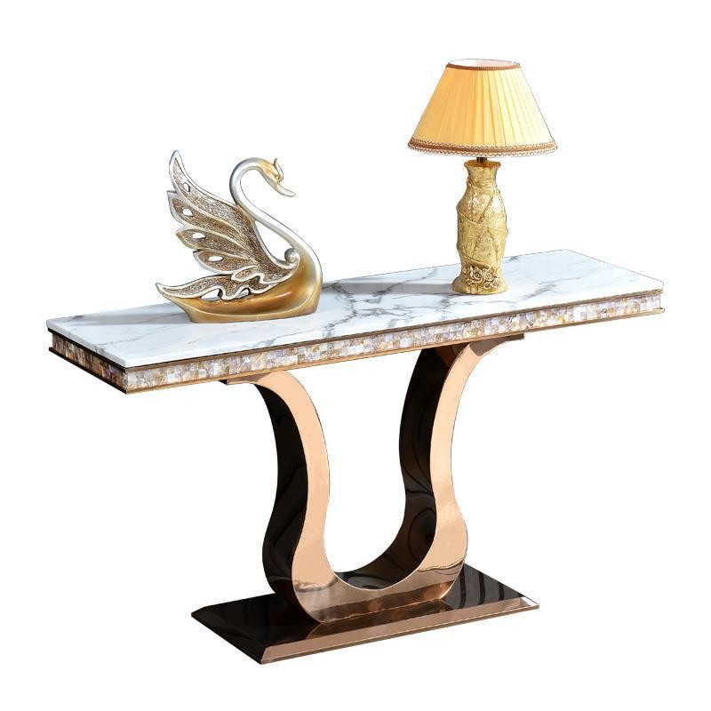 120cm Slim Marble Entrance Console Table For Sophisticated Spaces