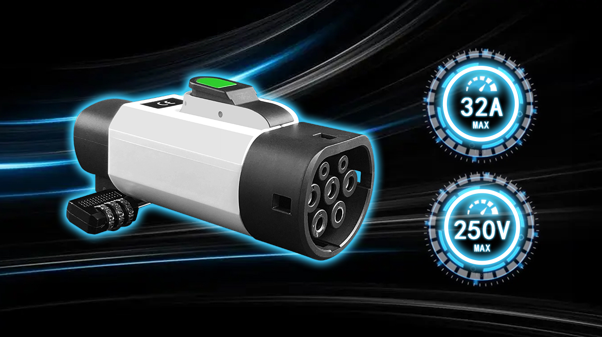 Rated voltage 220V Black NACS Condition 7KW 32A Tesla EV Charging Adapter for Type2 Inlet Electric Vehicles tesla